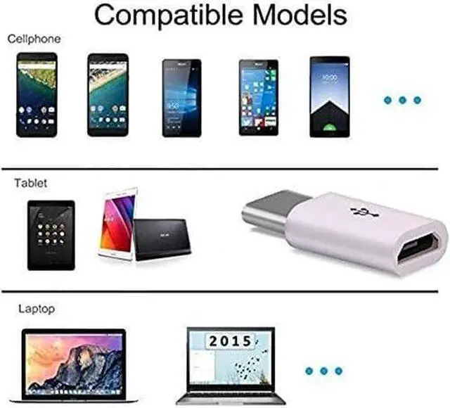 Alt view image 6 of 7 - White Universal USB 3.1 Type-C Connector to Micro USB Male to Female Converter Mini Portable USB-C Data Adapter Type C Device Cell Phone OTG Adapters