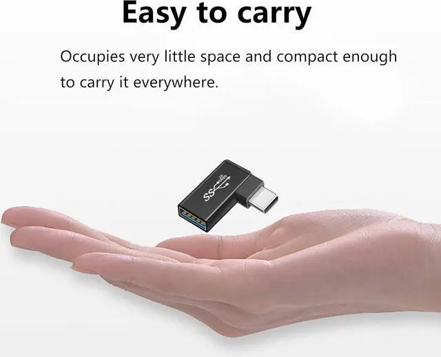 Alt view image 5 of 7 - 10Gbps USB C to USB OTG Adapter Right Angle USB 3.0 Female to Type C Male Connector Support for Data Sync & Charging Max 5V 3A compaticable for Smartphone Flash Drives Laptop Hubs-2pack