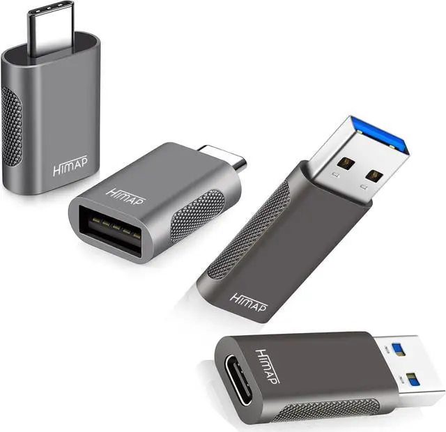 Main image of Pack of 4 USB C to USB Adapters 2*USB-C to USB-A & 2*USB-A to USB-C Female Adapter Speed Data Transfer & Fast Charging for iPhone/PC//iPad/Laptop/etc USB to USB C Adapter (Pack of 4)