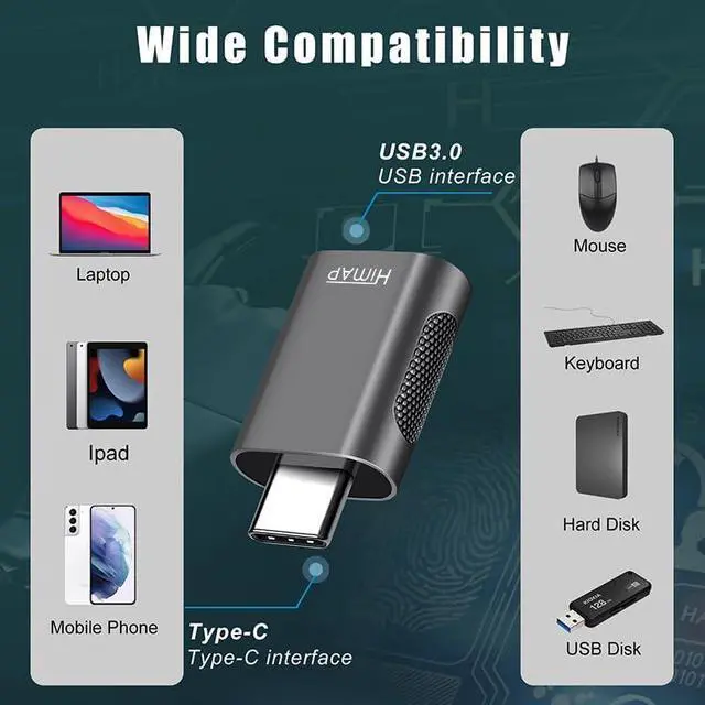 Alt view image 2 of 11 - Pack of 4 USB C to USB Adapters 2*USB-C to USB-A & 2*USB-A to USB-C Female Adapter Speed Data Transfer & Fast Charging for iPhone/PC//iPad/Laptop/etc USB to USB C Adapter (Pack of 4)