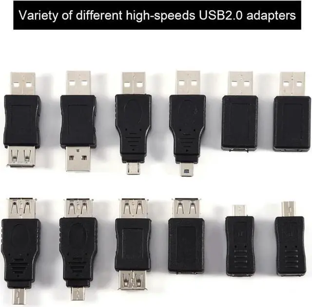 Alt view image 5 of 7 - 12PCS USB OTG Adapter Kit - Multiple USB2.0 Male to Female Adapter Micro USB Converter for Computer Tablet PC Mobile Phone