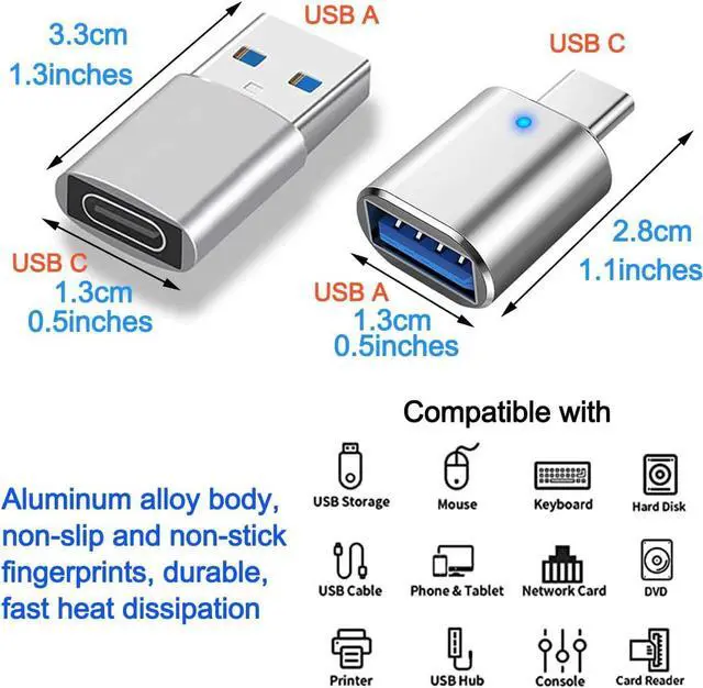 Alt view image 2 of 7 - USB Hub 3.0 USB Splitter1 in 4 Out USB Extender USB Adapter Multiple Port 4Pcs USB to USBC-C Adapter USB C to USB Adapter USB A to USB C Adapter Type C OTG Adapter (4Pcs Adapter)