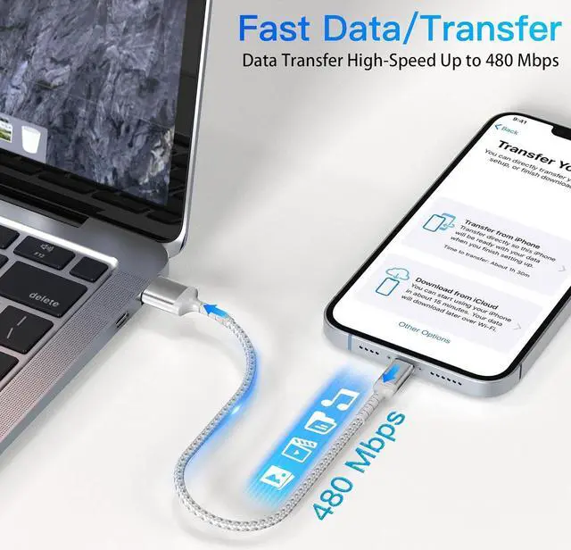 Alt view image 4 of 6 - 1ft iPhone Charging Cable Short 3 Pack USB A to Lightning Cord Fast Charging Compatible with Apple iPhone 14 13 12 11 Pro Max Xs X 8 7 Plus SE iPad Air/Mini 12 inch Lightning Cable