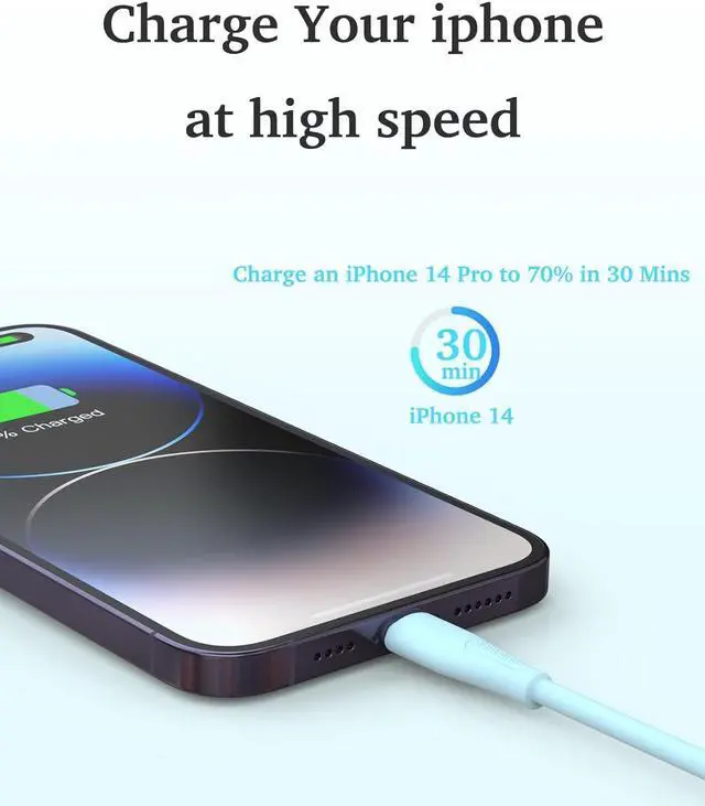 Alt view image 4 of 7 - 6Pack(3/3/6/6/6/10 FT) Original [ MFi Certified] iPhone Charger Fast Charging Lightning Cable iPhone Charger Cord Compatible with iPhone 14/13/12/11 Pro Max/XS MAX/XR/XS/X/8/7 Plus iPad AirPods
