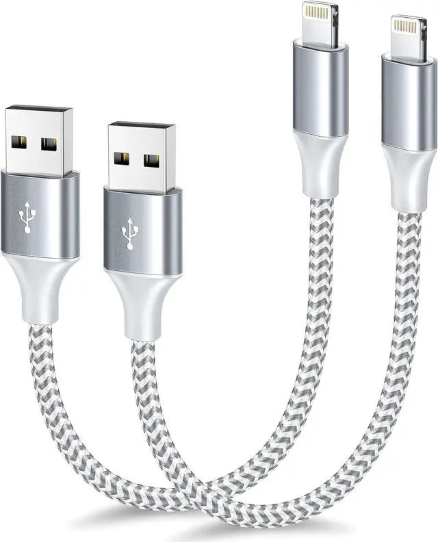 Main image of [ MFi Certified] Short iPhone Charger 1ft 2Pack USB A to Lightning Cord Nylon Braided 12 Inch Fast Charging iPhone Cable Compatible with iPhone 14 13 12 11 Pro/Max/Mini Xs SE2/iPad for Car