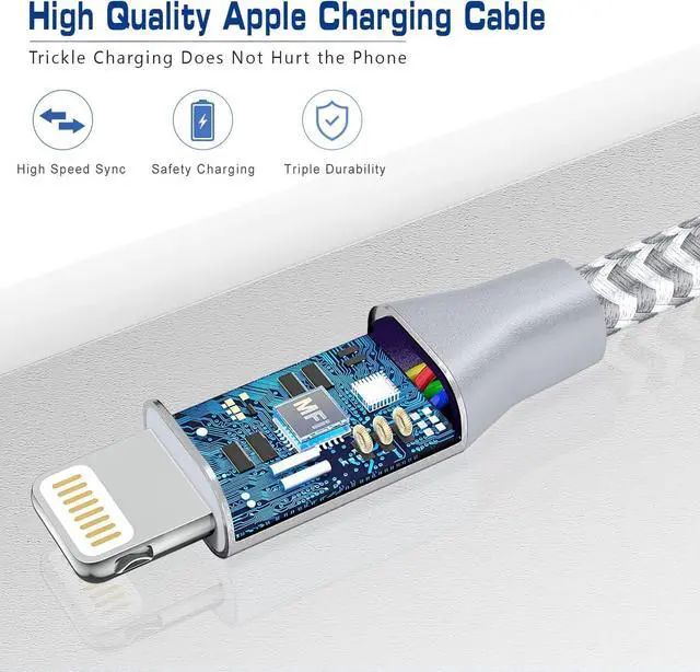 Alt view image 2 of 7 - [ MFi Certified] Short iPhone Charger 1ft 2Pack USB A to Lightning Cord Nylon Braided 12 Inch Fast Charging iPhone Cable Compatible with iPhone 14 13 12 11 Pro/Max/Mini Xs SE2/iPad for Car