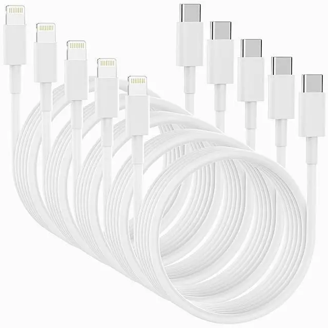 Main image of 5Pack  MFi Certified USB C to Lightning Cable 6FT - Fast Charging for iPhone 14 to 8