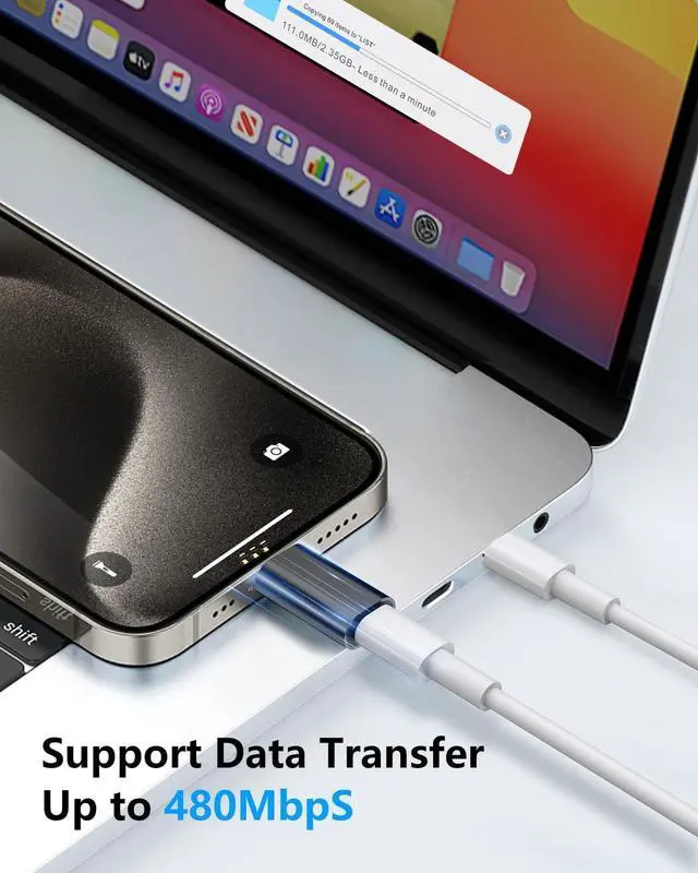 Alt view image 3 of 7 - for Lightning Female to USB C Male Adapter for iPhone 16 15 Pro Max Plus for iPad Air for  Support 27W PD Fast Charging&Data Transfer Type C Charger Connector Cable Not for Audio/OTG Black
