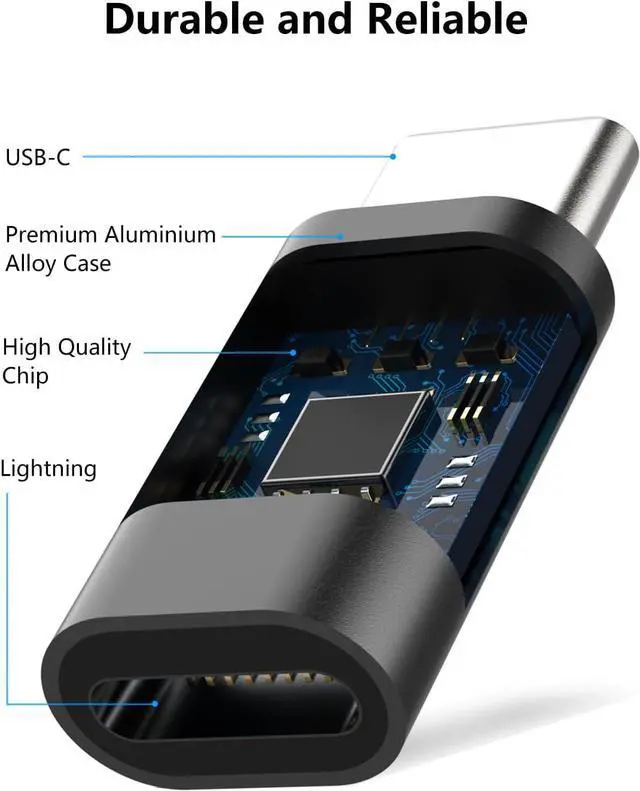 Alt view image 7 of 7 - for Lightning Female to USB C Male Adapter for iPhone 16 15 Pro Max Plus for iPad Air for  Support 27W PD Fast Charging&Data Transfer Type C Charger Connector Cable Not for Audio/OTG Black