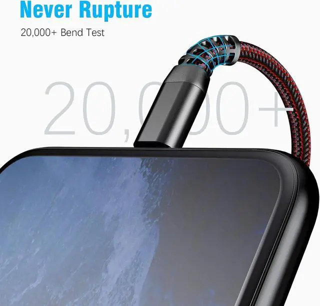 Alt view image 2 of 6 - 2Pack for iPhone Charger Cable 10 Ft Long Lightning for Apple Charging Cord 10ft for iPhone 14/13/12/11 Pro/X/Xs Max/XR/8 Plus/7/6/5/SE for IPad USB Charge Wire 10 Foot