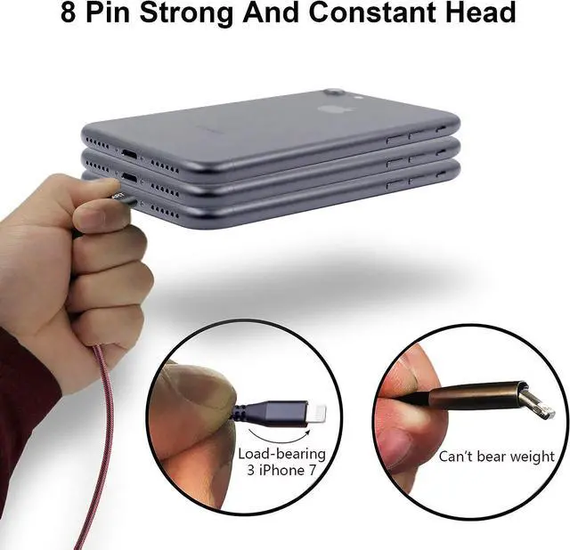 Alt view image 6 of 6 - 2Pack for iPhone Charger Cable 10 Ft Long Lightning for Apple Charging Cord 10ft for iPhone 14/13/12/11 Pro/X/Xs Max/XR/8 Plus/7/6/5/SE for IPad USB Charge Wire 10 Foot
