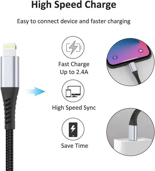 Alt view image 2 of 7 - 6inch USB C to Lightning Cable 2-Pack Short USB C iPhone Charger Cord Braided 0.5FT Type C to Lightning Cable PD Fast Charging for  iPhone 14 13 12 11 Pro Max Mini 10 8 7 Plus XR XS SE AirPods