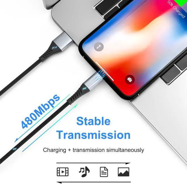 Alt view image 4 of 7 - 1FT Short iPhone Charging Cable 3 Pack USB to Lightning Cable 1 Foot iPhone Charger Cord Fast Charging Braided for Apple iPhone 14 13 12 11 Pro Max Mini 10 8 7 Plus XR XS MAX SE iPad Air Mini (Black)