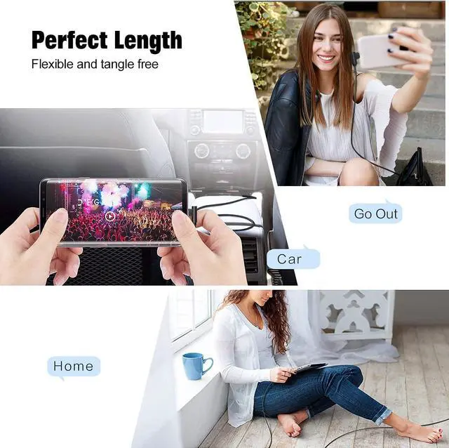 Alt view image 6 of 7 - iPhone Cable 5 Pack(3/3/6/6/10FT) MFI Certified Cable Lightning Fast Charger Nylon Braided Data Cord 90 Degree Elbow for Game Video Compatible with iPhone 12 11 Pro Max XR XS Max iPod (Black)