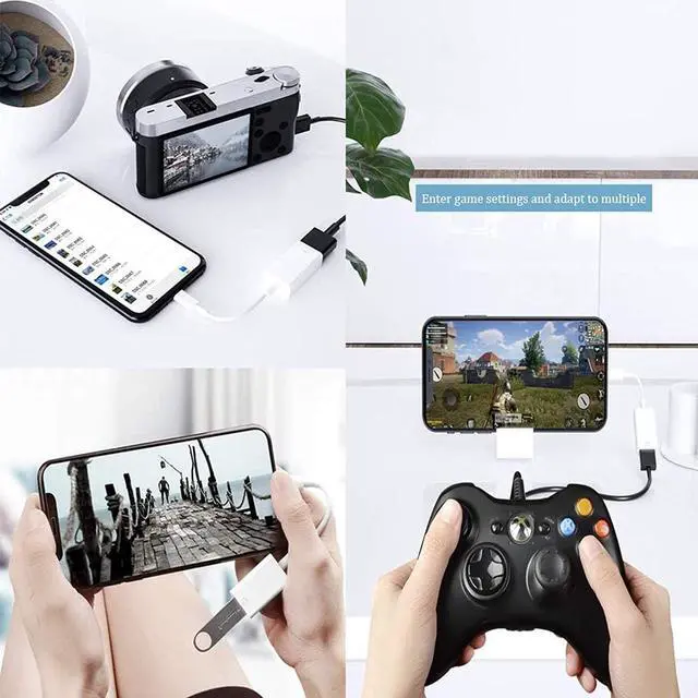 Alt view image 6 of 7 - Lightning to USB Camera Adapter  MFi Certified USB OTG Cable Converter for iPhone 14 13 12 11 Pro Max XS XR X 8 iPad Support Camera Card Reader USB Flash Drive MIDI Keyboard