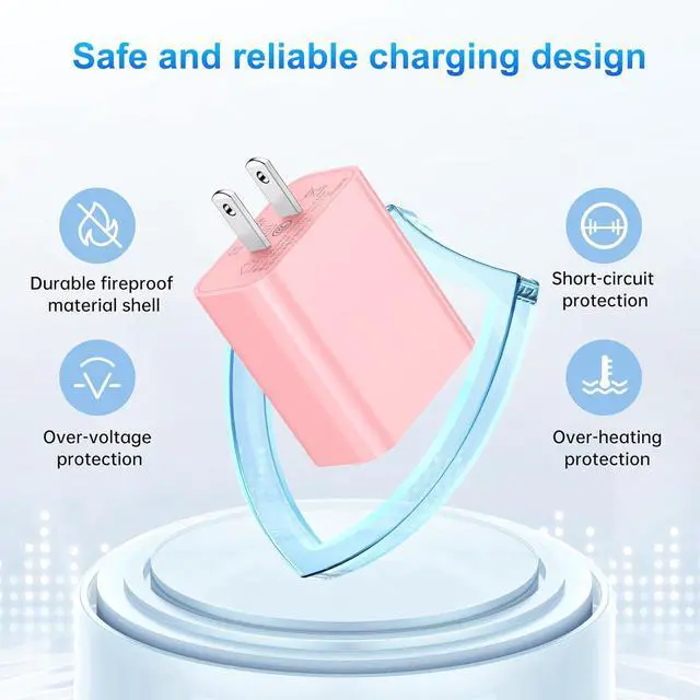 Alt view image 4 of 6 - Compatible with iPhone Charger Fast Charging 20W USB C Wall Charger with 3Pack 10FT USB C to Lightning Cable Phone Cable Fast Charging Compatible withi Phone 14/13/12/12 Pro Max/11