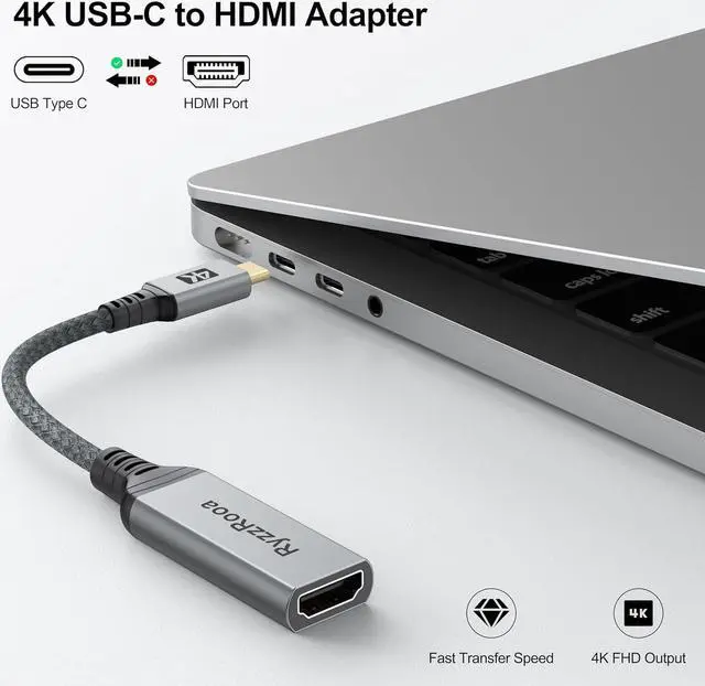 Alt view image 2 of 7 - USB C to HDMI Adapter, 10-Pack, 4K Type-C to HDMI Adapter [Thunderbolt 3/4 Compatible] for iPhone 16/15 Series, MacBook Pro/Air, iPadPro, S24/23 Series,  XPS, Surface, Pixelbook