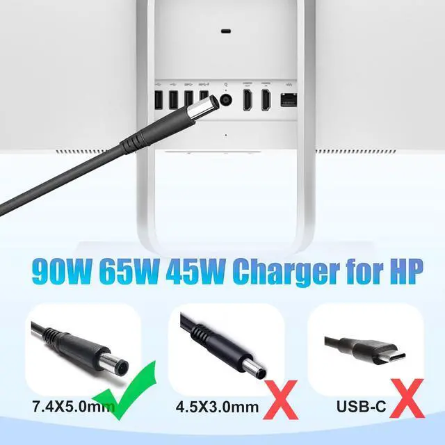 Alt view image 4 of 7 - 90W 19V 4.74A AC Adapter Charger Power Supply for HP Pavilion All-in-One Desktop PC 20-B010 20-B013W 20-B014 21-h010 21-2024 22-3010 22-3020 22-3030 22-3110 23-g010 24-G014 24-F0047C