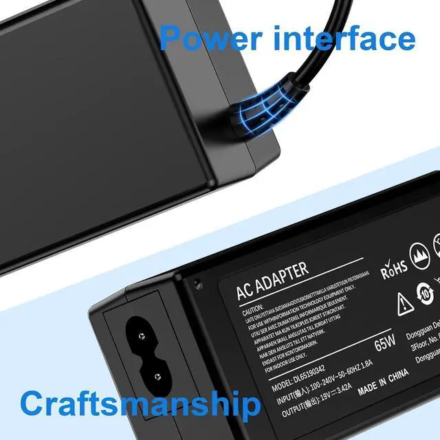 Alt view image 6 of 7 - 65W Laptop Adapter Power Charger for Toshiba Satellite C55 C655 C850 C50 L755 C855 L655 L745 P50 C855D C55D S55;Portege Z30 Z930 Z830;Satellite Radius 11 14 15 PA3917U-1ACA Power Supply Cord