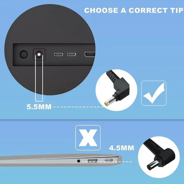 Alt view image 6 of 7 - 19V Monitor Power Adapter Cord Compatible with Asus | vg245, vg278, vg278q, vg279, vg279q, vg245h, 27'' 24'' 23'' 22'', Tuf Gaming