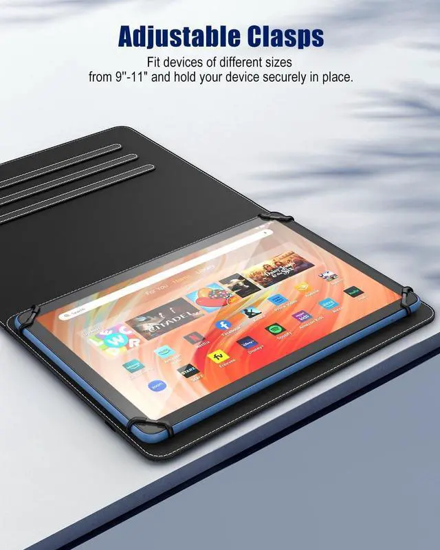 Alt view image 2 of 7 - Universal Case for 9-11 Inch Tablet 360 Degree Rotating Stand Protective Cover with Pen Pocket for 9 10 10.1 Inch Android Touchscreen Tablet Black Brown