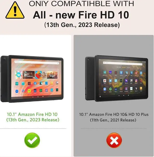 Alt view image 2 of 7 - Case for All New Fire HD 10 Tablet 13th Generation 2023 Release 10.1 - Slim Folding Stand Folio Cover for Fire 10 with Auto Wake/Sleep