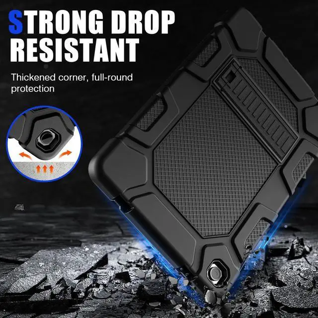Alt view image 4 of 7 - Case for  Galaxy Tab A9+/A9 Plus 11 2024 Model (SM-X210/X216/X218) Heavy Duty Shockproof Rugged High Impact Protective Case Black