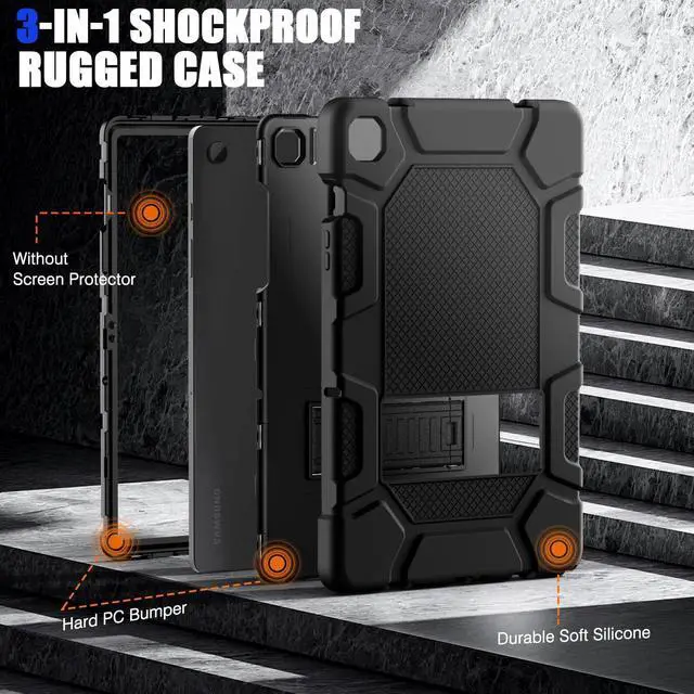 Alt view image 5 of 7 - Case for  Galaxy Tab A9+/A9 Plus 11 2024 Model (SM-X210/X216/X218) Heavy Duty Shockproof Rugged High Impact Protective Case Black