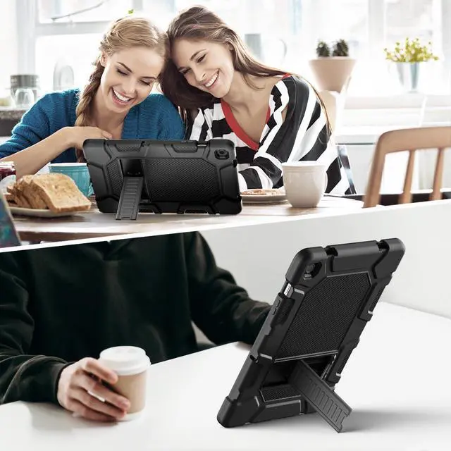 Alt view image 7 of 7 - Case for  Galaxy Tab A9+/A9 Plus 11 2024 Model (SM-X210/X216/X218) Heavy Duty Shockproof Rugged High Impact Protective Case Black