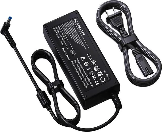 Main image of 45 Watt Laptop Charger for HP Charging Power Cord 213349-109 R-41013323 HP is 13252 Model 15 15-ba009dx Spectre Pavilion Stream X360 Notebook 45W 19.5V 2.31A Computer Adapter Replacement with Blue Tip