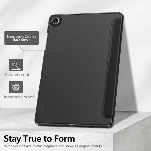 Alt view image 6 of 7 - Case for Galaxy Tab A9+/A9 Plus 11 inch 2023 Slim Stand Protective Smart Cover with Hard PC Translucent Back Shell for Tab A9 Plus Tablet (SM-X210/X216/X218) Auto Wake/Sleep Black