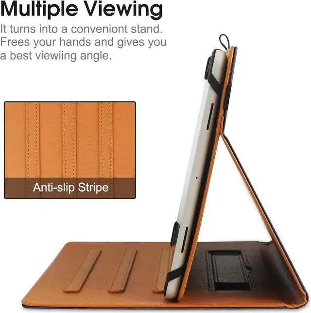 Alt view image 4 of 6 - 9-10.5 Inch Universal Tablet Case Protective Cover Stand Folio Case for 9 10 10.5 Inch Android Touchscreen Tablet with Adjustable Fixing Silicon Band Black