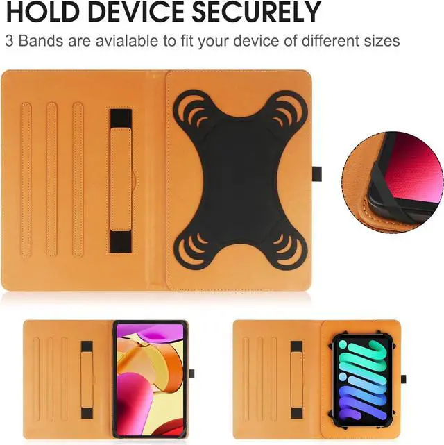 Alt view image 5 of 6 - 9-10.5 Inch Universal Tablet Case Protective Cover Stand Folio Case for 9 10 10.5 Inch Android Touchscreen Tablet with Adjustable Fixing Silicon Band Black