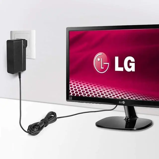 Alt view image 5 of 7 - AC Adapter for LG LED LCD 19 22 23 24 27 29 32 34 UltraWide IPS Curved LED 4K UHD Monitor ADS-25FSG-19 34UM69G-B 34UC79G 34UC99-W LG 32UD99 22LN4510 24M47VQ ADS-40FSG Power Supply Cord