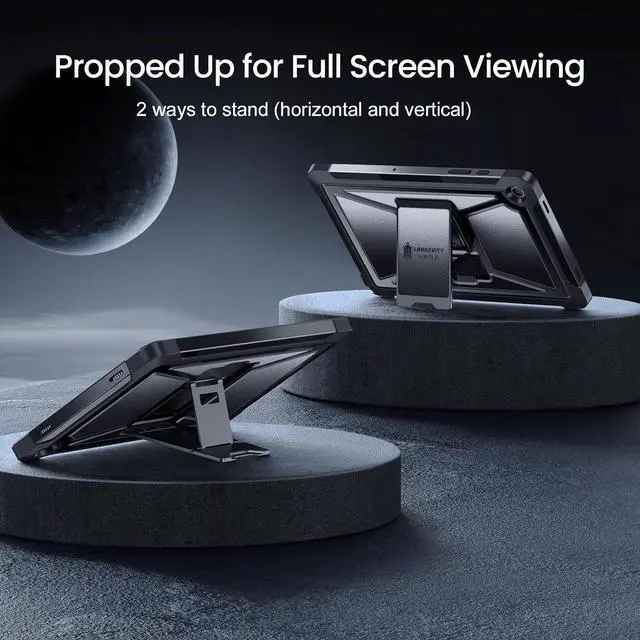 Alt view image 4 of 7 - for  Galaxy Tab A9 Plus 11 Inch 5G 2023 Case Built-in Screen Protector/Kickstand/Full-Body Dual Layer Shockproof Protective Cover for Tablet A9+ 11 (SM-X210/X216/X218) Black