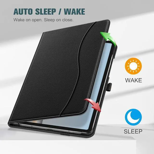 Alt view image 4 of 7 - Fintie Case for  Galaxy Tab S10 FE/ S9 FE 5G 10.9 Inch/Tab S9 11 Inch Multi-Angle Viewing Protective Cover with Pocket Auto Sleep/Wake Black