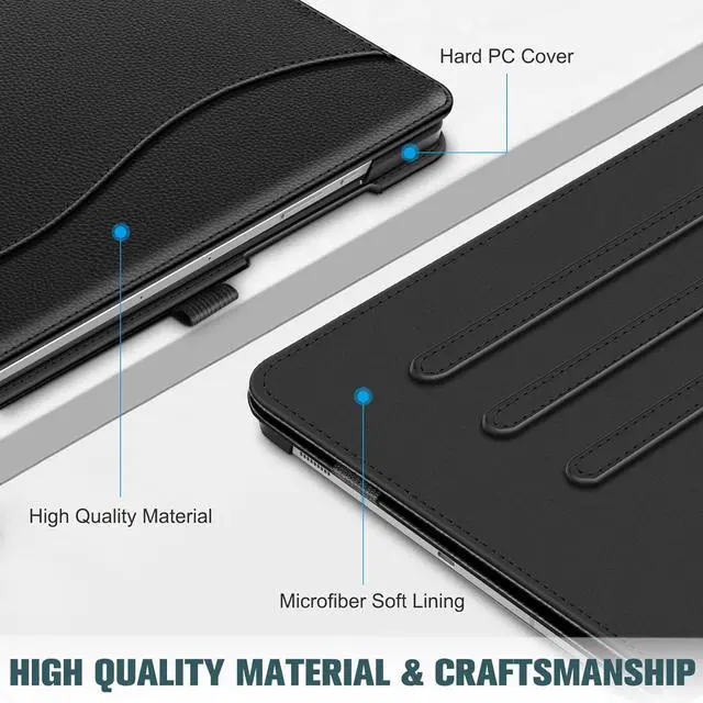 Alt view image 5 of 7 - Fintie Case for  Galaxy Tab S10 FE/ S9 FE 5G 10.9 Inch/Tab S9 11 Inch Multi-Angle Viewing Protective Cover with Pocket Auto Sleep/Wake Black