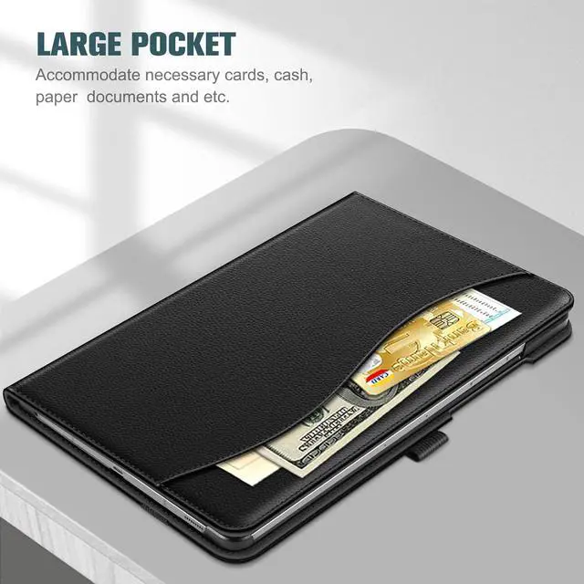 Alt view image 6 of 7 - Fintie Case for  Galaxy Tab S10 FE/ S9 FE 5G 10.9 Inch/Tab S9 11 Inch Multi-Angle Viewing Protective Cover with Pocket Auto Sleep/Wake Black
