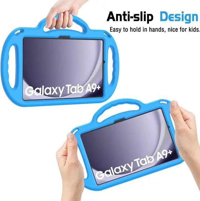 Alt view image 5 of 7 - Kids Case for  Galaxy Tab A9+/A9 Plus 11 Inch 2023 Case with Strap Shockproof Lightweight Handle Stand 2023 Model (SM-X210/X216/X218) with Lanyard Blue