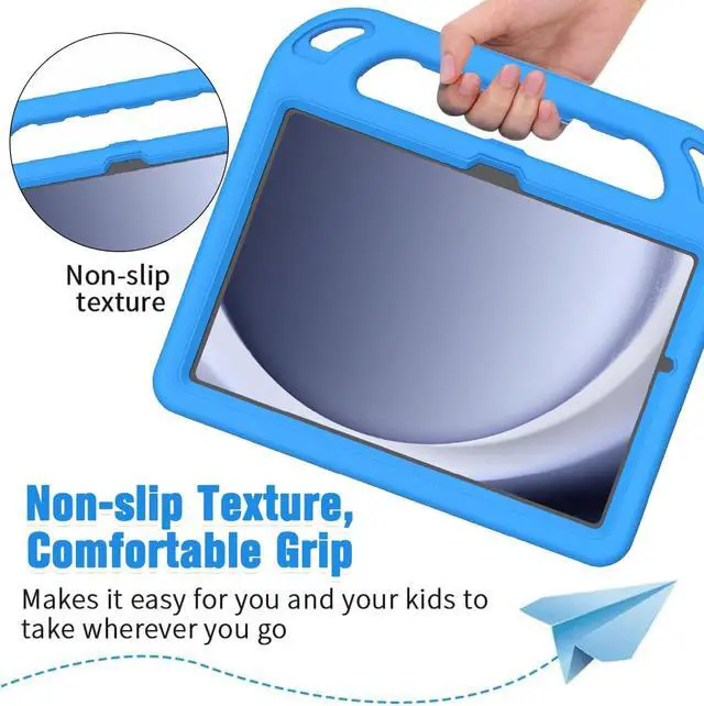 Alt view image 4 of 7 - Kids Case for  Galaxy Tab A9+/A9 Plus 11 Inch 2023 (SM-X210/X216/X218) with Screen Protector Shockproof  Galaxy Tab A9 Plus Case for Kids Blue