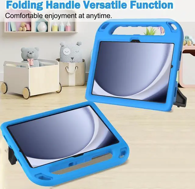 Alt view image 7 of 7 - Kids Case for  Galaxy Tab A9+/A9 Plus 11 Inch 2023 (SM-X210/X216/X218) with Screen Protector Shockproof  Galaxy Tab A9 Plus Case for Kids Blue