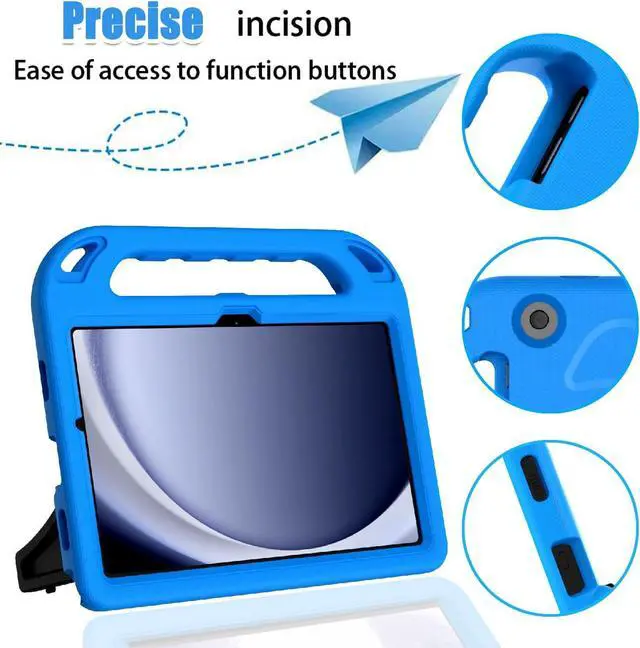 Alt view image 6 of 7 - Kids Case for  Galaxy Tab A9+/A9 Plus 11 Inch 2023 (SM-X210/X216/X218) with Screen Protector Shockproof  Galaxy Tab A9 Plus Case for Kids Blue