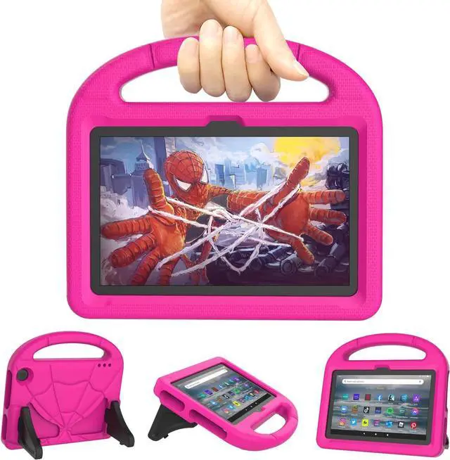 Main image of All-New Fire 7 Tablet Case (12th Generation 2022 Release) - Lightweight Shockproof Kid-Friendly Cover with Handle & Kickstand for Kindle Fire 7 Kids Tablet - Pink