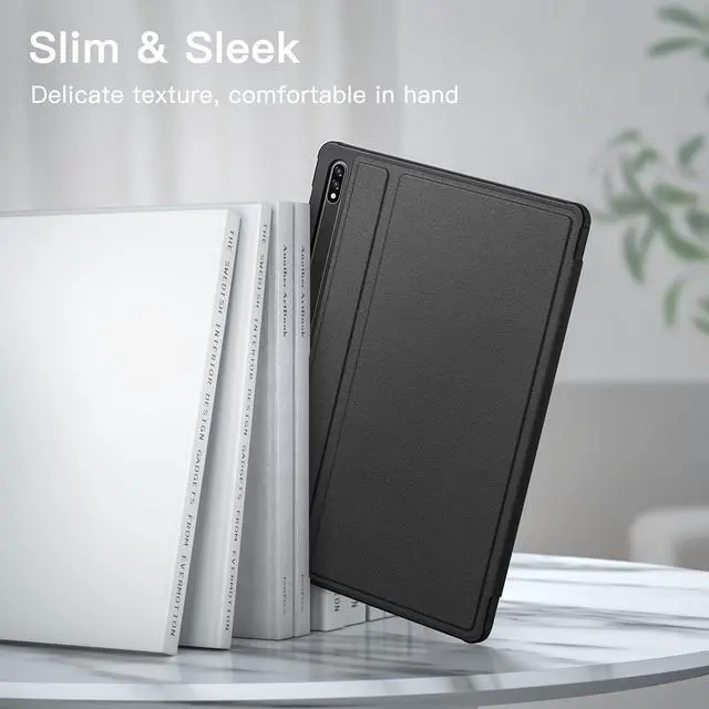 Alt view image 4 of 6 - Case for  Galaxy Tab S8 2022/S7 2020 11-Inch with S Pen Holder Slim Folio Stand Protective Tablet Cover Multi-Angle Viewing (Black)