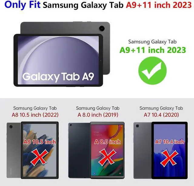 Alt view image 2 of 7 - for  Galaxy Tab A9+ / A9 Plus 11 2023 (SM-X210/X216/X218) Shockproof Hard Duty Case with Screen Protector+360 Rotating Hand Strap&Stand+Shoulder Strap for Tab A9+ Tablet Black