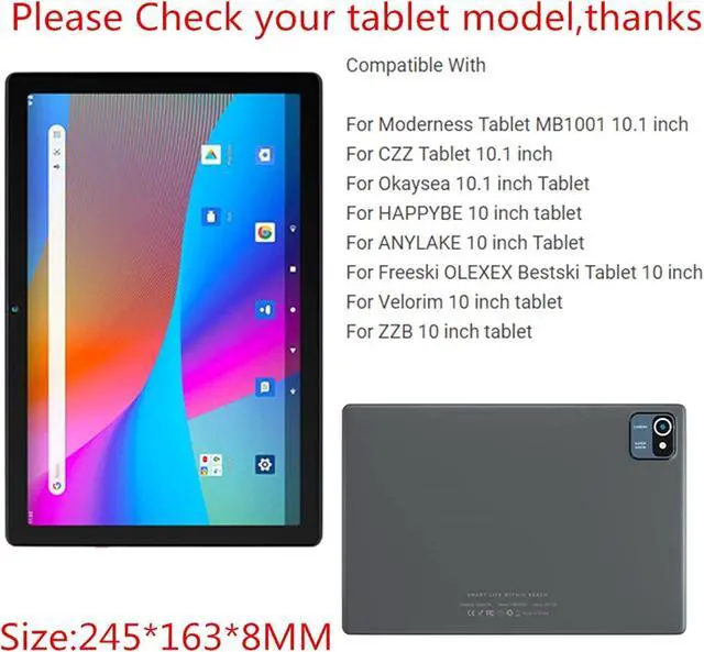 Alt view image 2 of 7 - Case for ROWT A10 Tablet 10.1 Kids Friendly Silicone Stand Cover for aiprotablet C20e/ZONKO D115/MB1001 10.1 inch Tablets (Black)