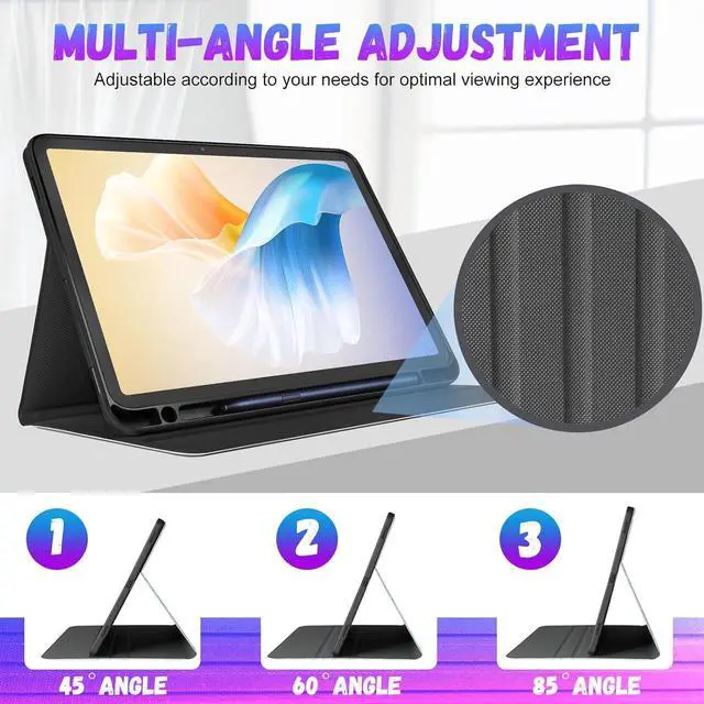 Alt view image 3 of 6 - for  Galaxy Tab S10 Fe/S9 Fe Case - Tab S9 Case for Women Girls Cute Unique Design Girly Kawaii Flower Floral Pretty Folio Tablet Cover with Pencil Holder