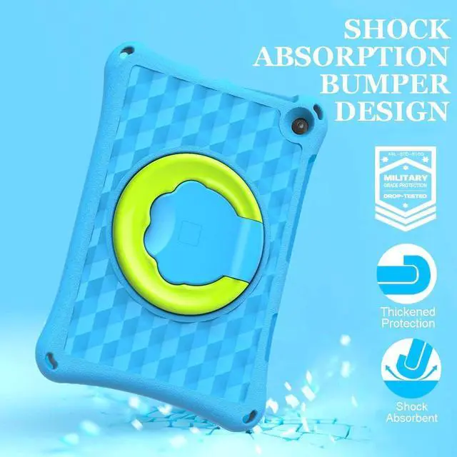 Alt view image 2 of 5 - Fire HD 10 Case Fire HD 10 Tablet Case for Kids (13th/11th Generation 2023/2021 Release) Rotating 360 Kickstand Lightweight Shockproof Handle Kids Case (Incompatible with iPad Air ). Blue
