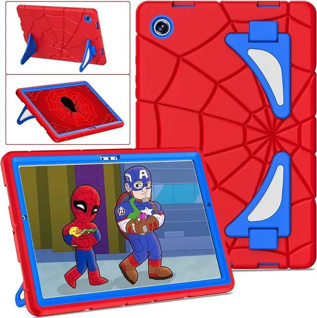 Main image of Galaxy Tab A8 10.5 Case for Galaxy Tab A8 Case with Kickstand 3 Layer Rugged Military Grade Shockproof 10.5 inch Cover (SM-X200/X205/X207), Red Blue