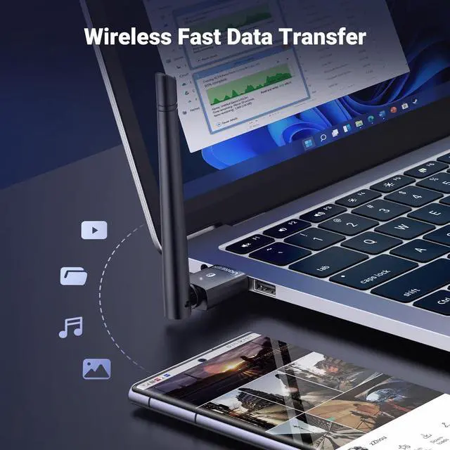 Alt view image 6 of 7 - Long Range Bluetooth 5.3 Adapter for PC USB Bluetooth Dongle Wireless Bluetooth Transmitter Receiver for Bluetooth Mouse Keyboard Headphones Speakers for Win11/10/8.1 (Plug & Play)